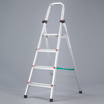 邦尼家用梯子 折叠人字梯金刚号高强铝合金梯具 四步五步扶梯 安全绳