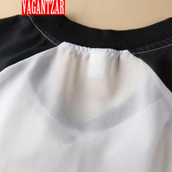 VAGANTZAR欧洲站2015春夏新款薄开衫宽松款雪纺印花外套防晒衣空调衫 白色 M
