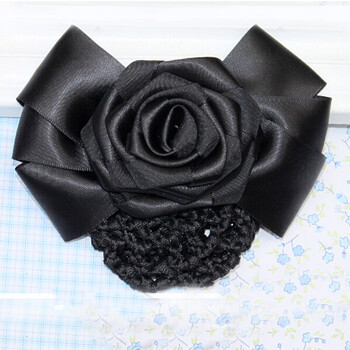 职业头花 韩国头花手工发夹发卡银行空姐酒店员工发网头饰发饰 黑色