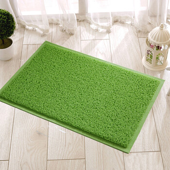 pvc丝圈拉丝地垫门垫脚垫客厅浴室厨房酒店防滑地垫地毯定制 草绿色
