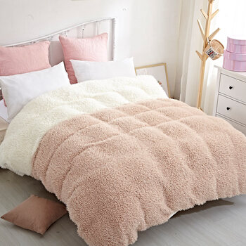 柠檬日记 兰绒被罩法莱绒珊瑚绒被套单件秋冬加厚粉色冬季加绒毛被套