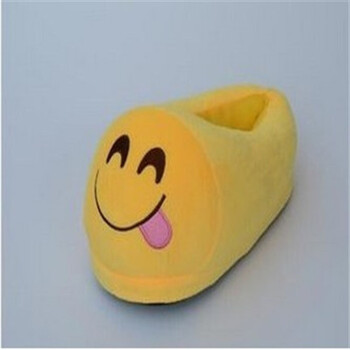 qq表情棉拖鞋 emoji大便超柔公仔卡通家居棉拖鞋 斜舍 28cm均码
