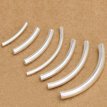 银弯管素银管子银弯管配件diy手工散珠编织饰品材料包配饰 3#长25mm粗