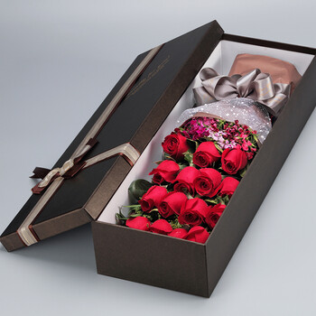 鲜花速递红玫瑰花礼盒生日花束北京上海广州深圳中山同城送花上门 b款
