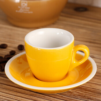 经典款欧式咖啡杯套装 比赛 意式浓缩咖啡杯 陶瓷70ccsn1723 黄色