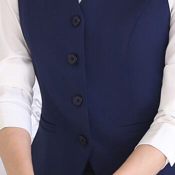 czoon2015四季装马夹OL职业装女装银行酒店工作服马甲套裙制服 职业装马甲 藏蓝色 L