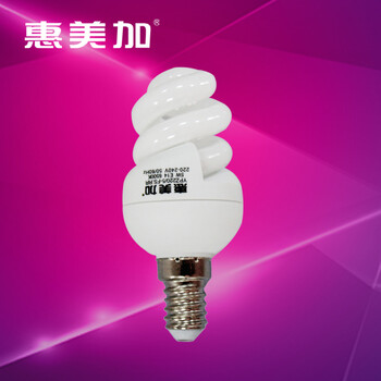 
                                        惠美加 小瓦数U型全螺旋5W9W节能灯泡E14螺口小口 三基色绿色节能光源 全螺旋5W E14白光                