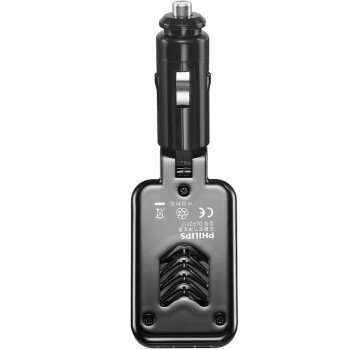 
                                        飞利浦 DLP2017 双USB 车载充电器负离子发生器二合一（车充+负离子氧吧）5V/2.1A 黑色 有空气净化功能                