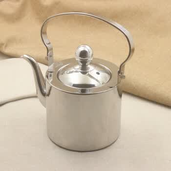 304不锈钢茶壶 泡茶壶花茶壶带滤网煮茶壶 烧水壶 中号(实际容量1.7l)