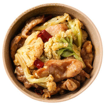 浦之灵 加热即食菜 肉片炒花菜 手撕花菜 盒装 2人份 340g 方便菜