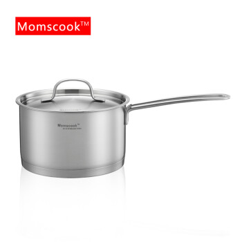 Momscook不锈钢小汤锅复底加厚18cm小奶锅煮热牛奶锅电磁炉小锅 TL18S 不锈钢色