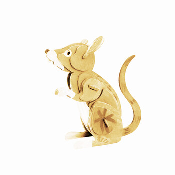 拼图diy手工拼装木质模型迷你动物拼板儿童成人益智玩具 jp253 老鼠