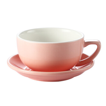 咖啡杯 压纹 拿铁杯 拉花杯350cc 粉红色