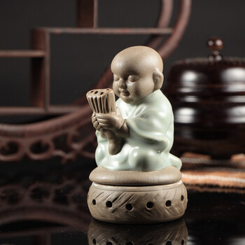 
                                        eyun熏香炉 线香塔香专用香薰炉 小僧陶瓷盘香炉 香炉                