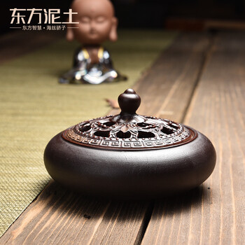 象塔香炉 泥金四方双立耳香炉– [临渊阁]天地一家春