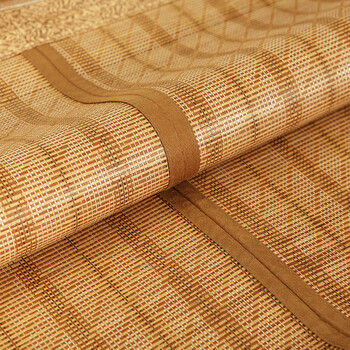 席冠 凉席三件套竹席炭化双面竹藤席子竹凉席折叠1.5/1.