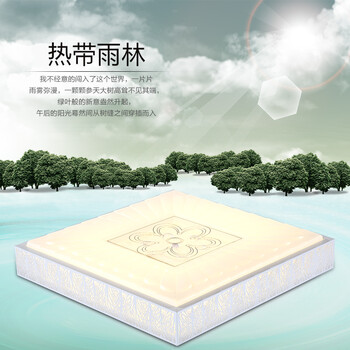 固士 客厅led吸顶灯具 简约遥控客厅灯卧室灯餐厅灯饰1033 方形94*64cm三色光遥控