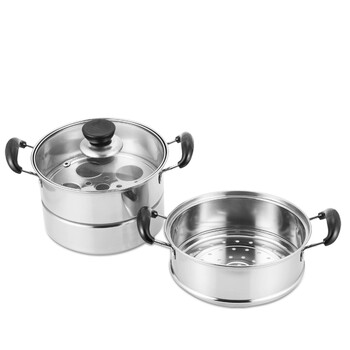 锐友22cm双层加厚迷你小蒸锅汤锅烹饪锅具