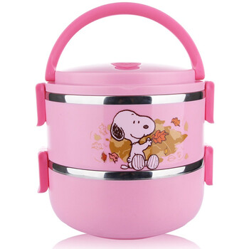 史努比（SNOOPY） 快乐不锈钢保温饭盒1800ml DF-8007R 红色