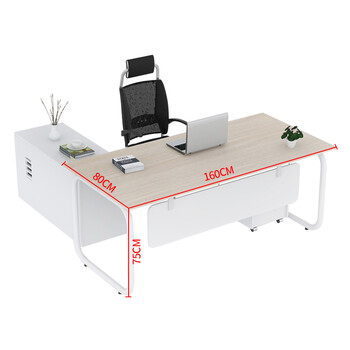 麦森maisen老板桌大班台经理办公桌1.6米枫木色桌+侧柜不含活动柜MS-JLZ-123