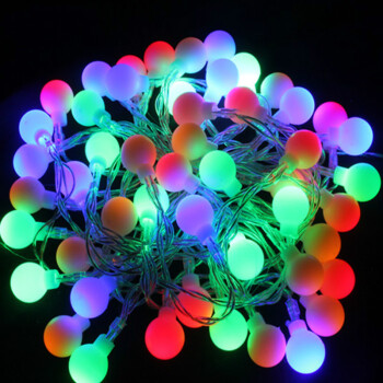 京唐 LED电池款小彩灯 圣诞装饰灯户外灯串 小彩灯闪灯串串灯满天星 彩色圆球4米20个球-电池款
