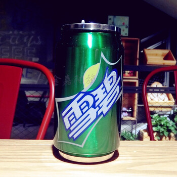 创意不锈钢保温杯百事可乐雪碧易拉罐学生个性潮流吸管便携水杯子 小