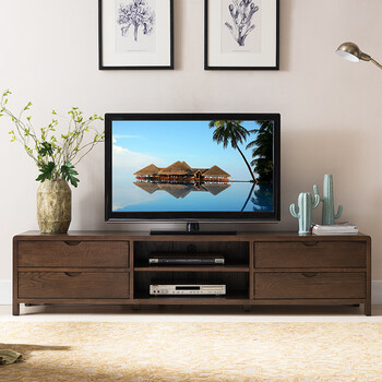 8米 北欧简约客厅家具 胡桃色(1800*410*450mm) 整装