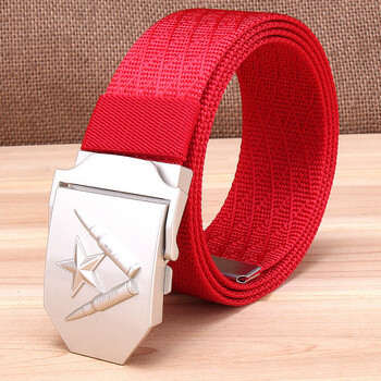 户外休闲战术腰带男士休闲复古帆布腰带个性帅气军迷子弹头自动扣青年