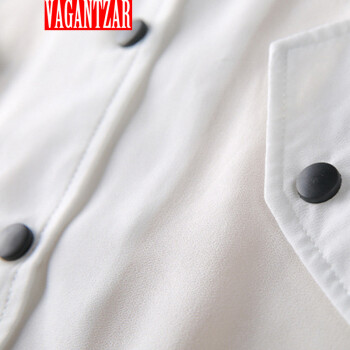 VAGANTZAR欧洲站2015春夏新款薄开衫宽松款雪纺印花外套防晒衣空调衫 白色 M