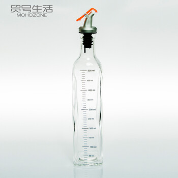 
                                        贸号 创意玻璃油瓶调味瓶2件套 厨房酱油醋瓶防漏油瓶 刻度款(2只)                