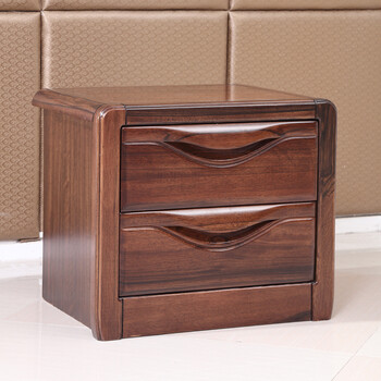 黄金丝胡桃木床头柜全实木核桃木床头储物柜卧室家具榫卯柜子 床头柜