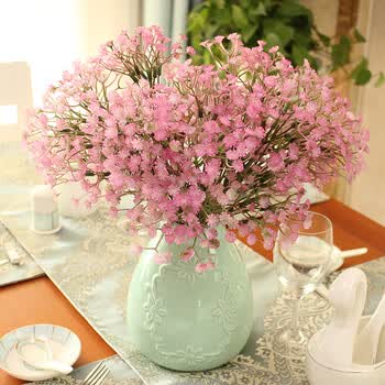 北欧装饰花瓶满天星套装客厅高仿真花餐桌整体花艺摆件插假花盆栽 小