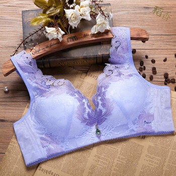 调整内衣小胸加厚聚拢背心式胸罩无钢圈文胸薄款 紫罗兰 36a/80厚款
