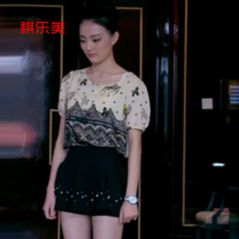 祺乐美2015妻子的谎言同款 孙佳媛徐璐同款 雪纺上衣+裙裤套装Y8701 花色 M