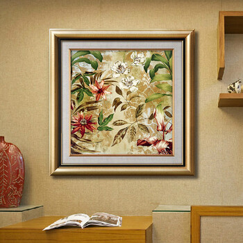 
                                                                                KINGART  欧式装饰画 美式客厅沙发背景墙画 简欧卧室床头画花卉二联画原版画芯餐厅挂画S147 花开富贵A单幅价格 50*50                
