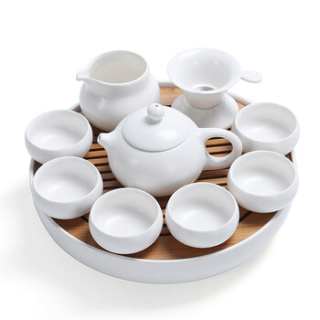 功夫小茶具陶瓷干泡台茶盘套装小型迷你家用喝茶杯茶壶简约日式 19大