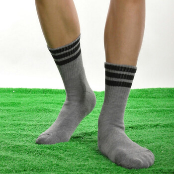 毛巾底排球袜短男女款透气吸汗耐磨棉运动袜防滑排球袜 灰色黑边