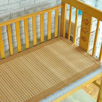美客居 夏凉儿童床席枕席 夏季幼儿园学生凉席 宝宝冰丝藤席 竹藤浅色 床席80*160CM一片