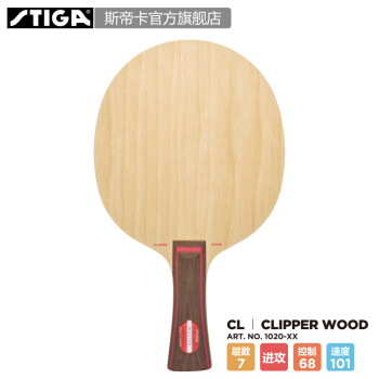 STIGA斯帝卡 Clipper Wood 进口底板 CL7层纯木底板 横拍(Master)