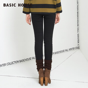 Basic House/百家好流行新款热裤衣纯色韩版牛仔裤HODP721E 黑色/BK 160/64A/M