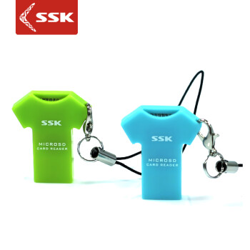 SSK飚王 SCRS052 T恤单口读卡器 TF手机卡读卡器 迷你小巧当挂坠  玫红色