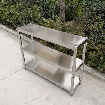 厨卧客不锈钢阳台花卉落地货架家用电饭锅收纳架子三层厨房置物架