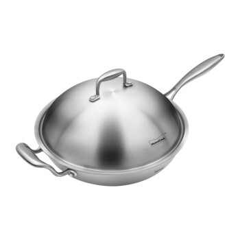 
                                        Momscook 德国工艺 304 不锈钢炒锅 少油烟 炒菜锅 电磁炉通用30cm 32cm                