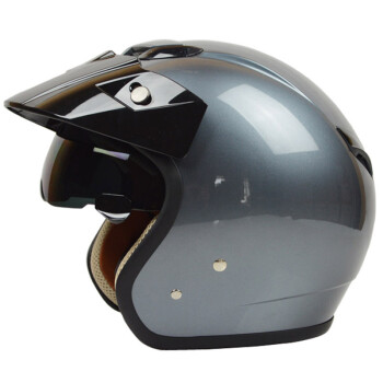 瑞狮（ZEUS）台湾瑞狮头盔 进口半盔摩托车头盔哈雷盔太子盔复古头盔381c头盔 新铁灰配透明镜片 XL
