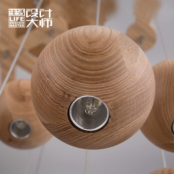 生活设计大师北欧宜北欧吊灯设计师艺术创意个性灯具简约宜家客厅餐厅木艺吊灯家风格原 单头吊 单头吊灯