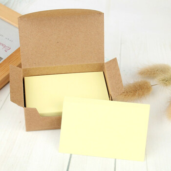 言卡纸 单词卡 商务卡片 浅黄色 单色 230g 小卡片 100张/盒