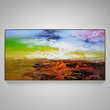 客厅装饰画沙发背景墙抽象油画纯手绘壁画现代简约大气北欧风挂画s h