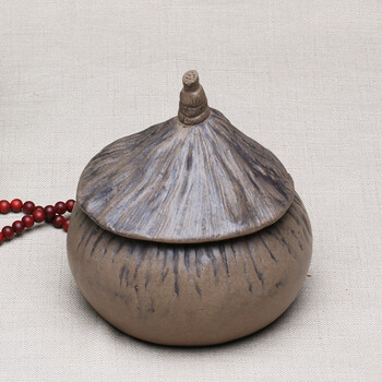 
                                        常胜阁 精品茶道全手工 紫砂茶叶罐  便携茶缸 醒茶罐 普洱存储茶罐 G莲蓬仿真茶叶罐                