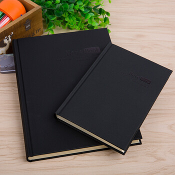本笔记本复古简约记事本学生用品文公文具硬壳a5本子b5单线条 黑色 小