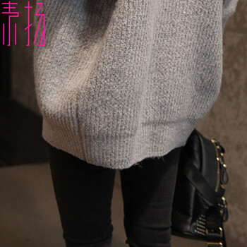 素扬针织衫女开衫毛衣外套打底衫女中长款小外套长袖5505 灰 色 S